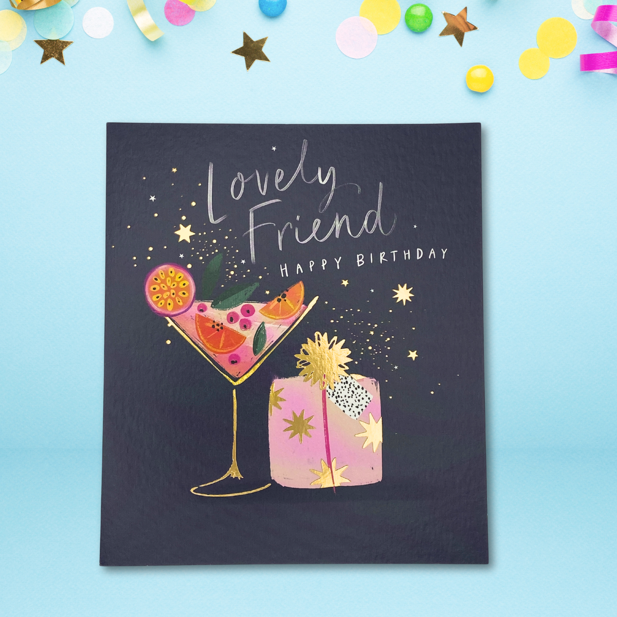 Friend Birthday Card - Cocktail & Gift