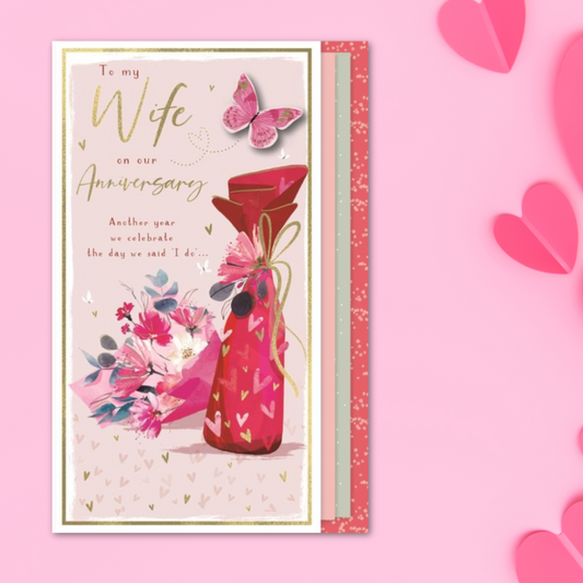 Wife Anniversary Card - Skylight Wine & Flowers