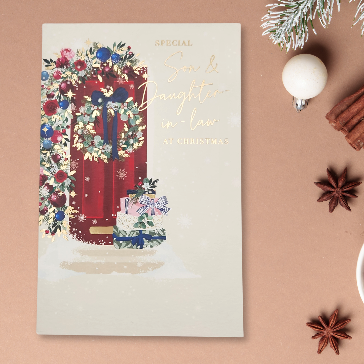 Son & Daughter-In-Law Christmas Card - Red Door & Gifts