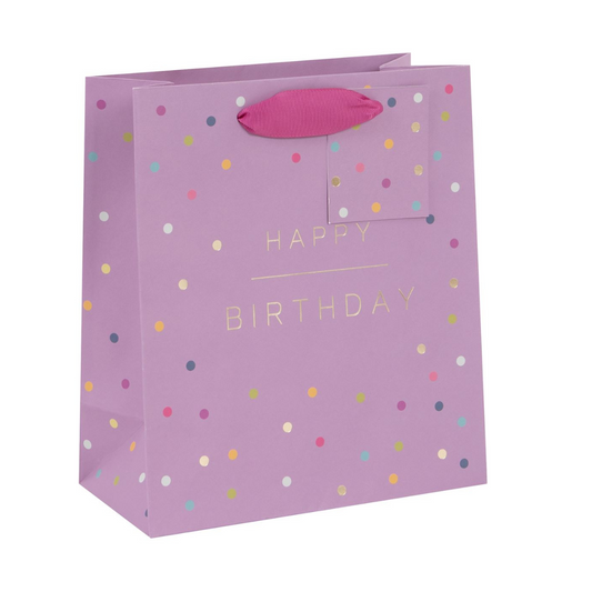 Gift Bag Medium - Purple Spots