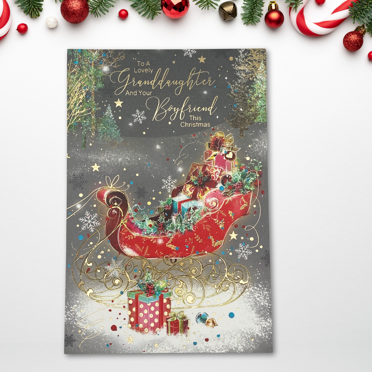 Granddaughter & Boyfriend Christmas Card - Grace Sleigh & Gifts