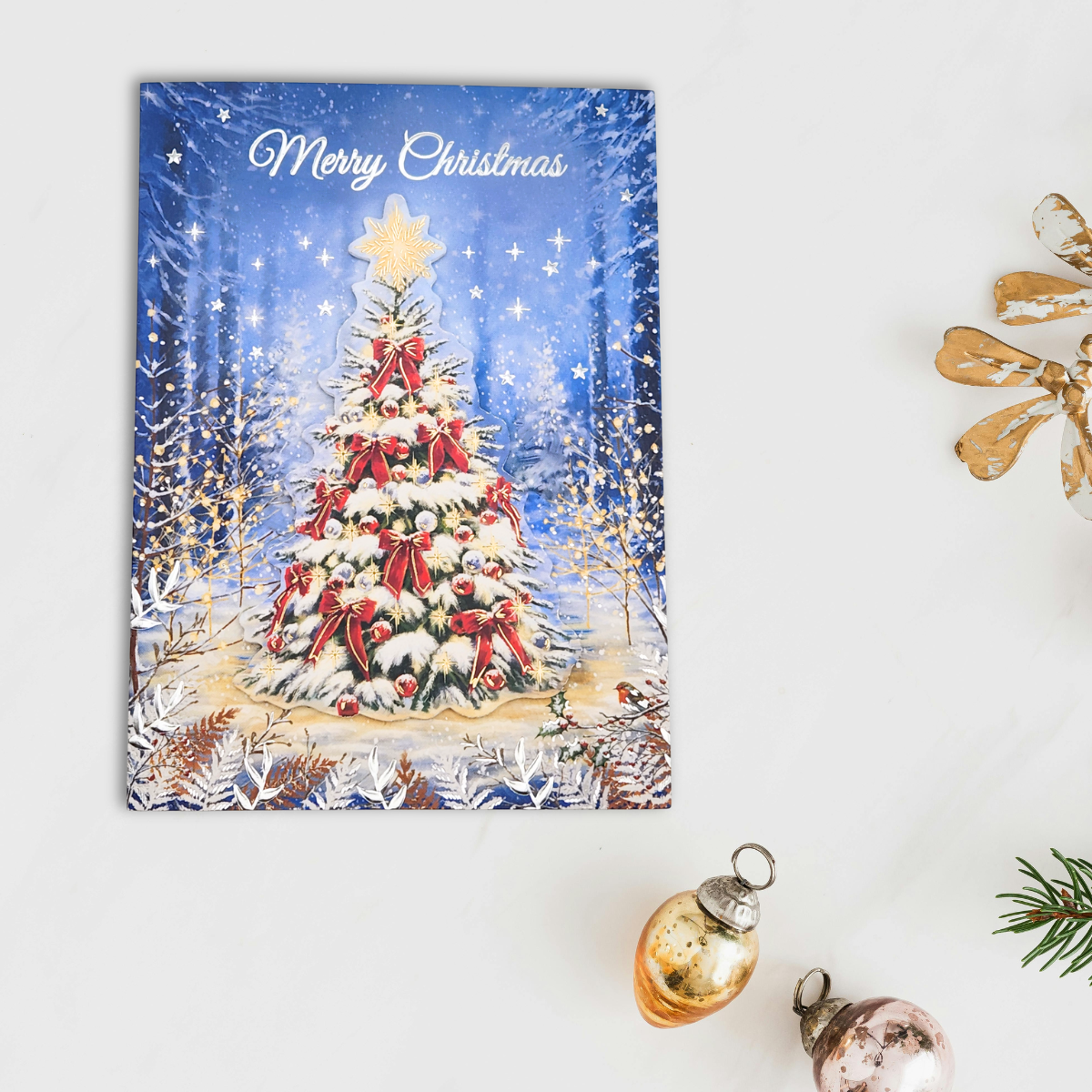 Open Christmas Card - Decoupage Christmas Tree