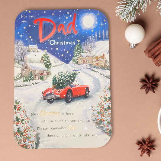 Dad Christmas Card - Decoupage Driving Home For Christmas