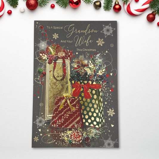 Grandson & Wife Christmas Card - Grayson Gifts & Flowers