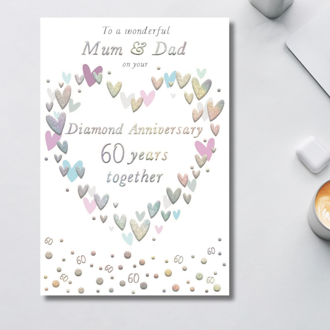 Mum & Dad Diamond Wedding Anniversary Card - 60 Years Together