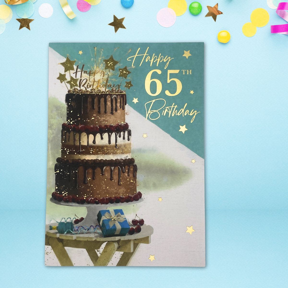 65th Birthday Card - Heritage Birthday Cake