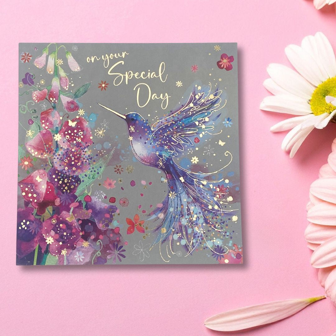 Carnival Birthday Card - Hummingbird