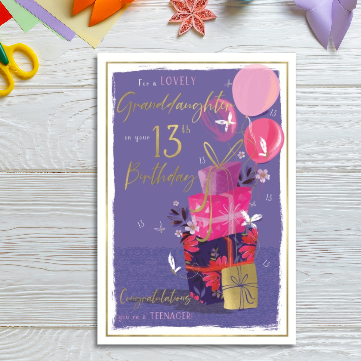 Granddaughter 13th Birthday Card - Skylight Gift & Balloons