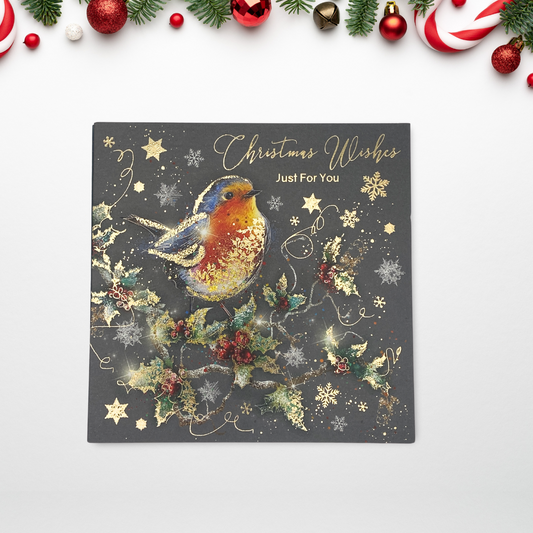 Open Christmas Card - Grace Robin Redbreast