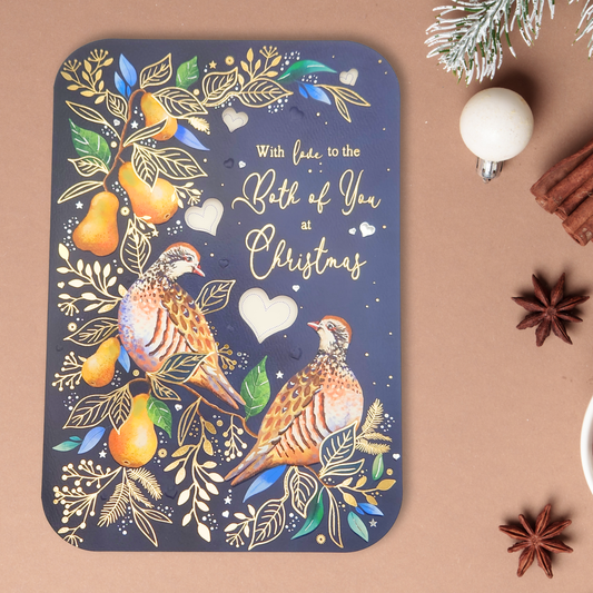 Both Of You Christmas Card - Partridges In A Pear Tree