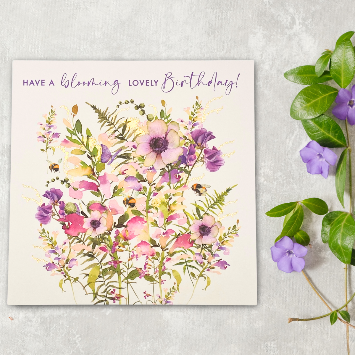 Pizazz Birthday Card - Blooming Floral