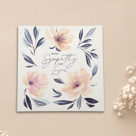 Sympathy Card - Watercolour Flowers