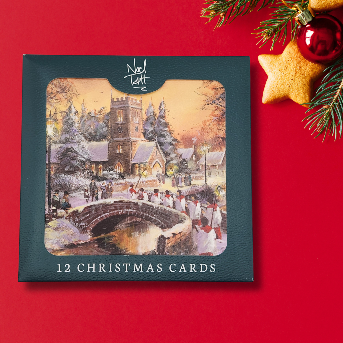 12 x Christmas Cards In Box - Choir Church Scene