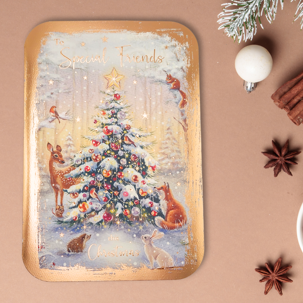 Friends Christmas Card - Woodland Tree