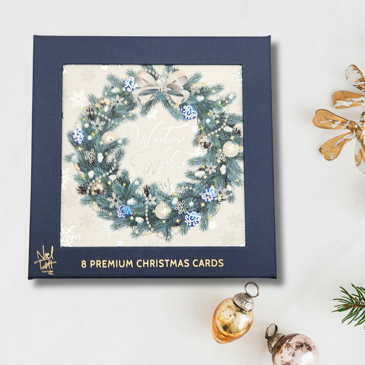 8 x Premium Christmas Cards In Box - Winter Wishes