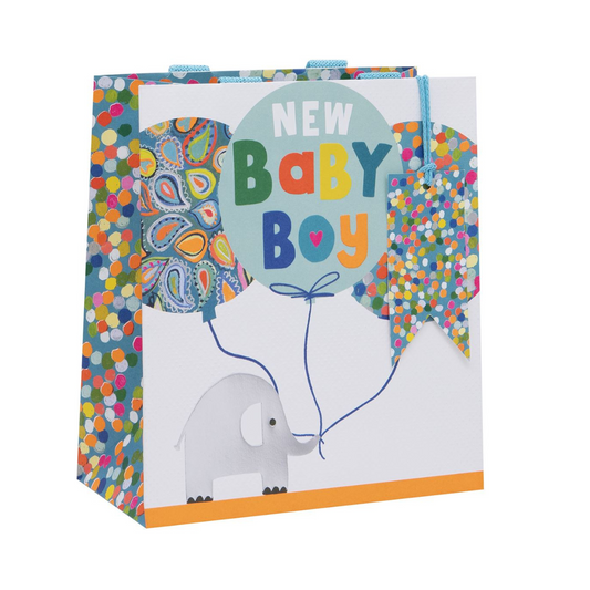 Gift Bag Medium - Baby Blue Elephants