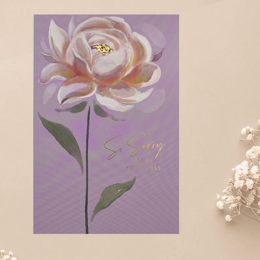 Sympathy Card - Pink Rose