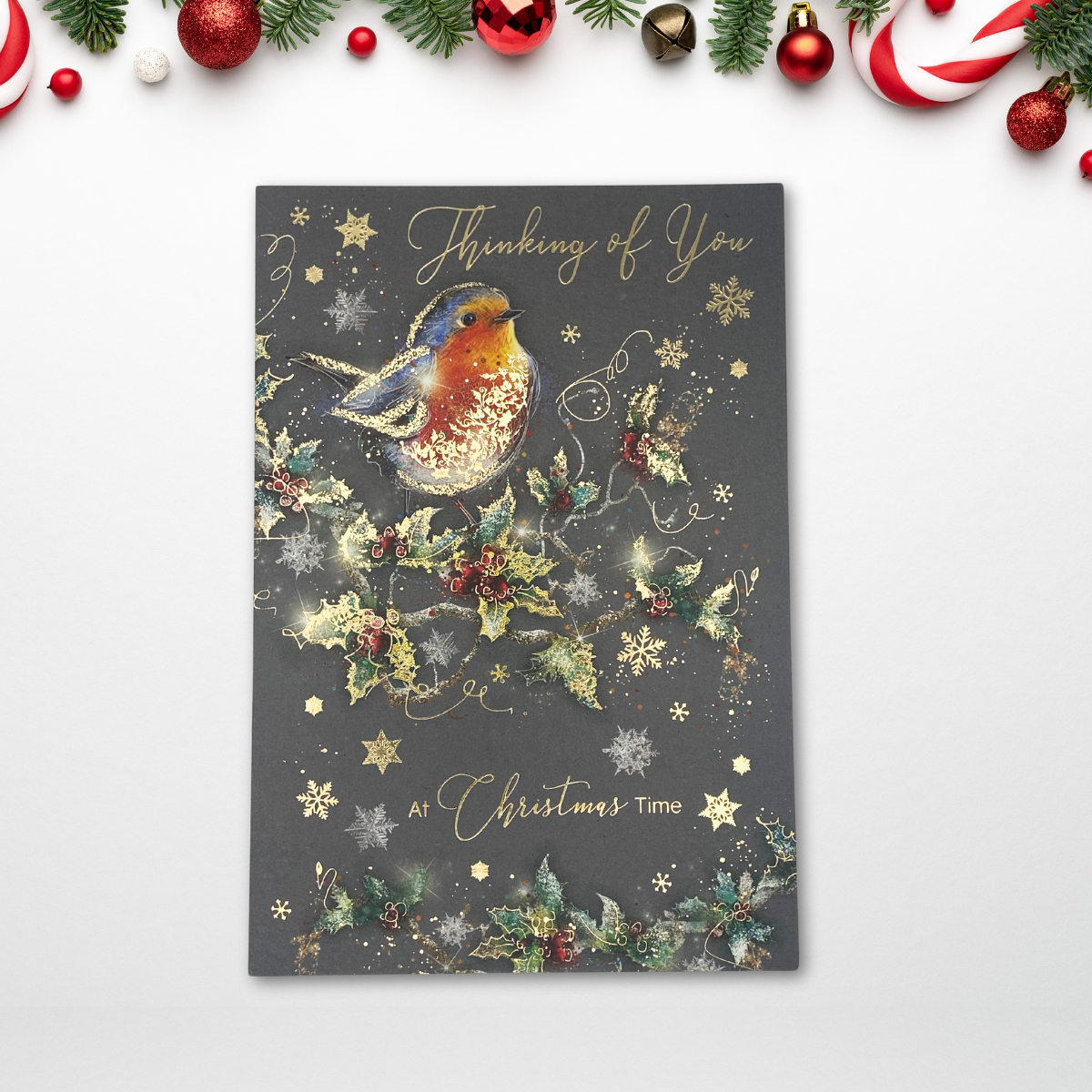 Thinking Of You Christmas Card - Grace Robins & Holly