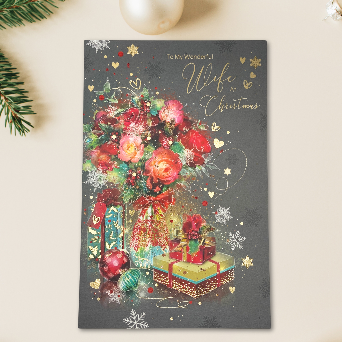 Wife Large Christmas Card - Grace Flowers & Gifts