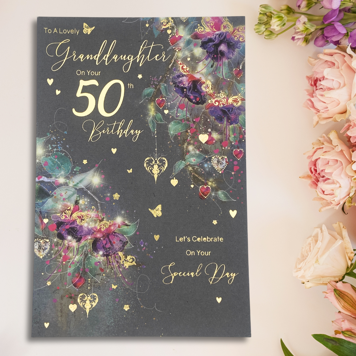 Granddaughter 50th Birthday Card - Grace Pretty Florals