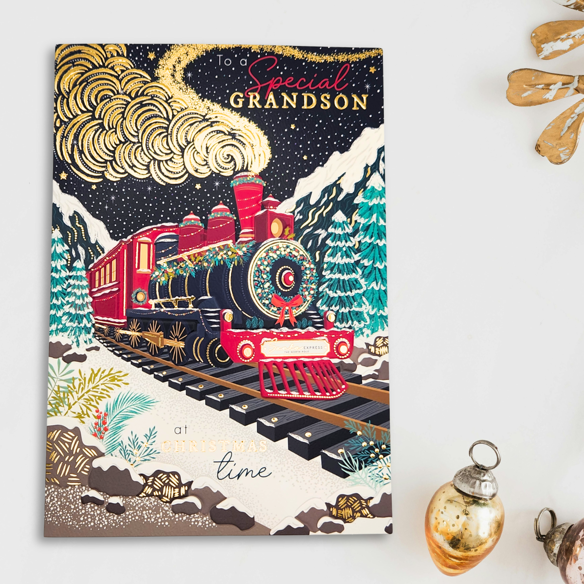 Grandson Christmas Card - Steam Train