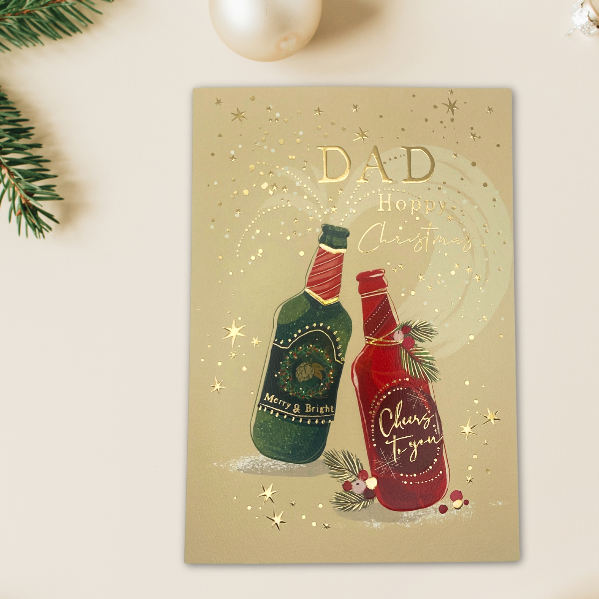 Dad Christmas Card - Beers & Cheers