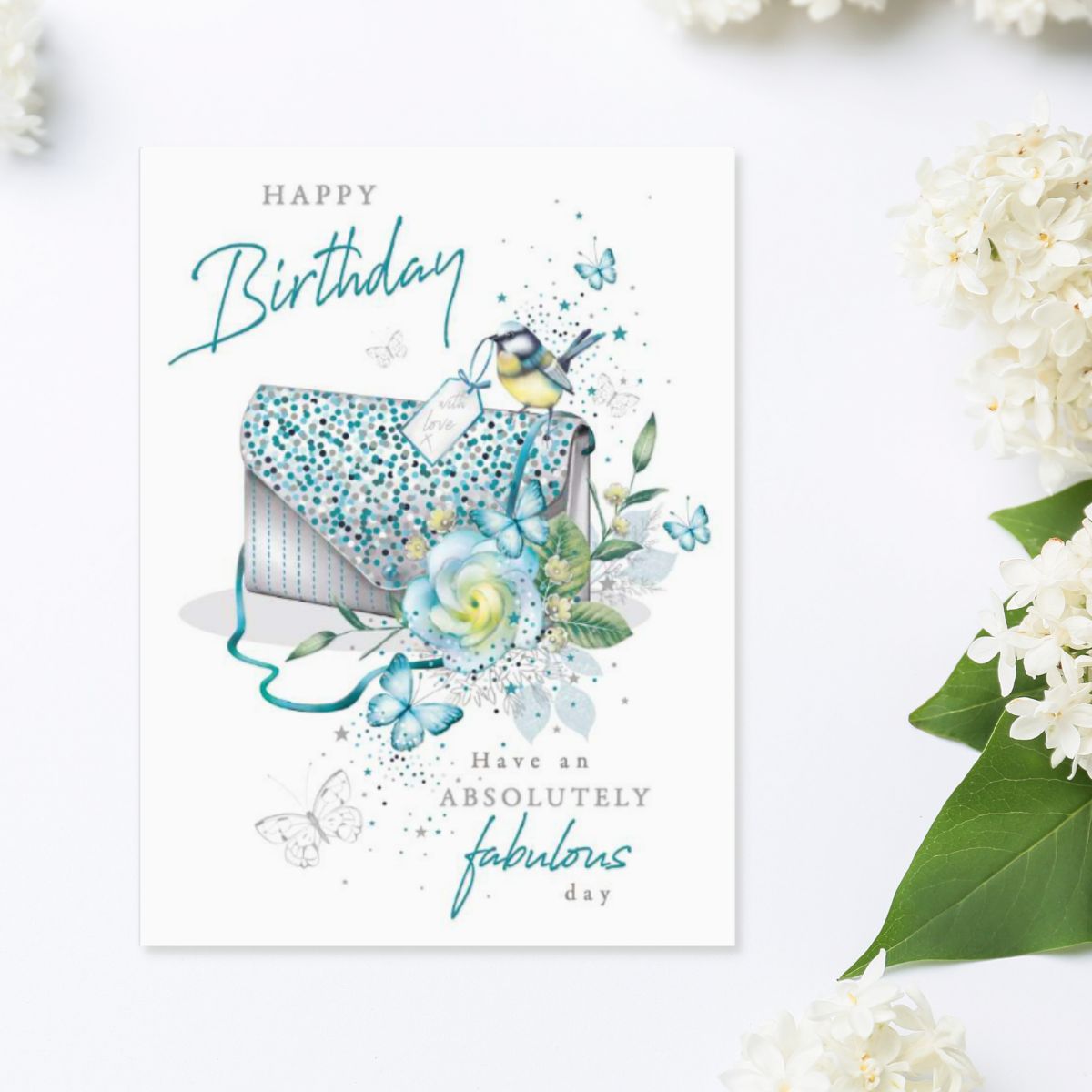 Starla Birthday Card - Blue Tit & Handbag