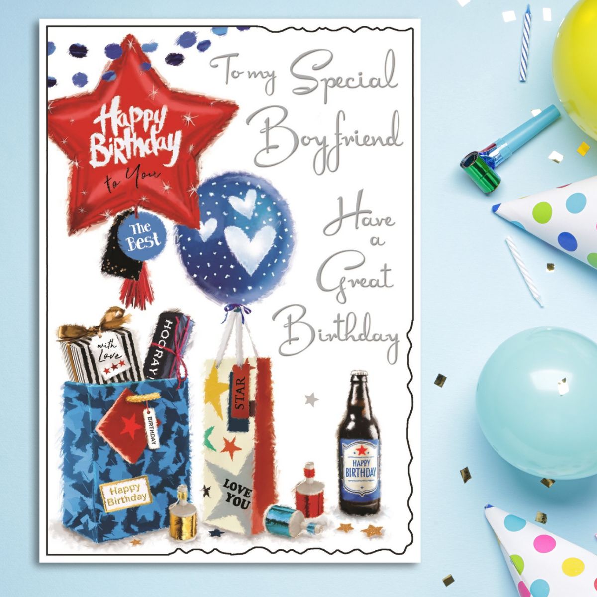 Boyfriend Birthday Card - Velvet Beers & Cheers