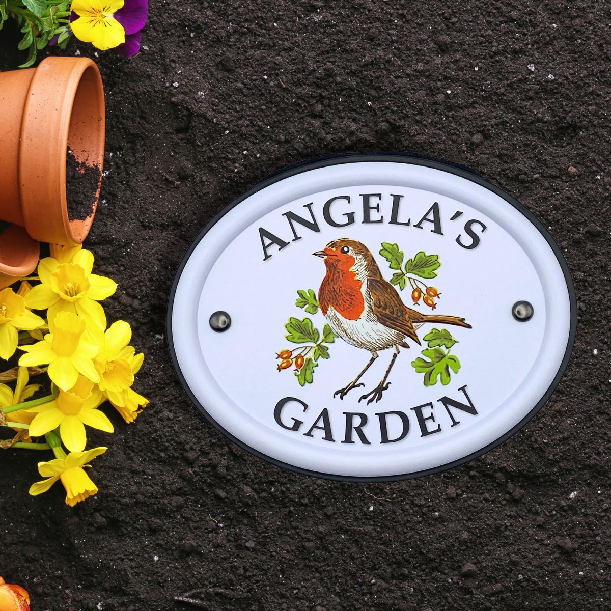British Birds Decorative Garden Sign - Angela