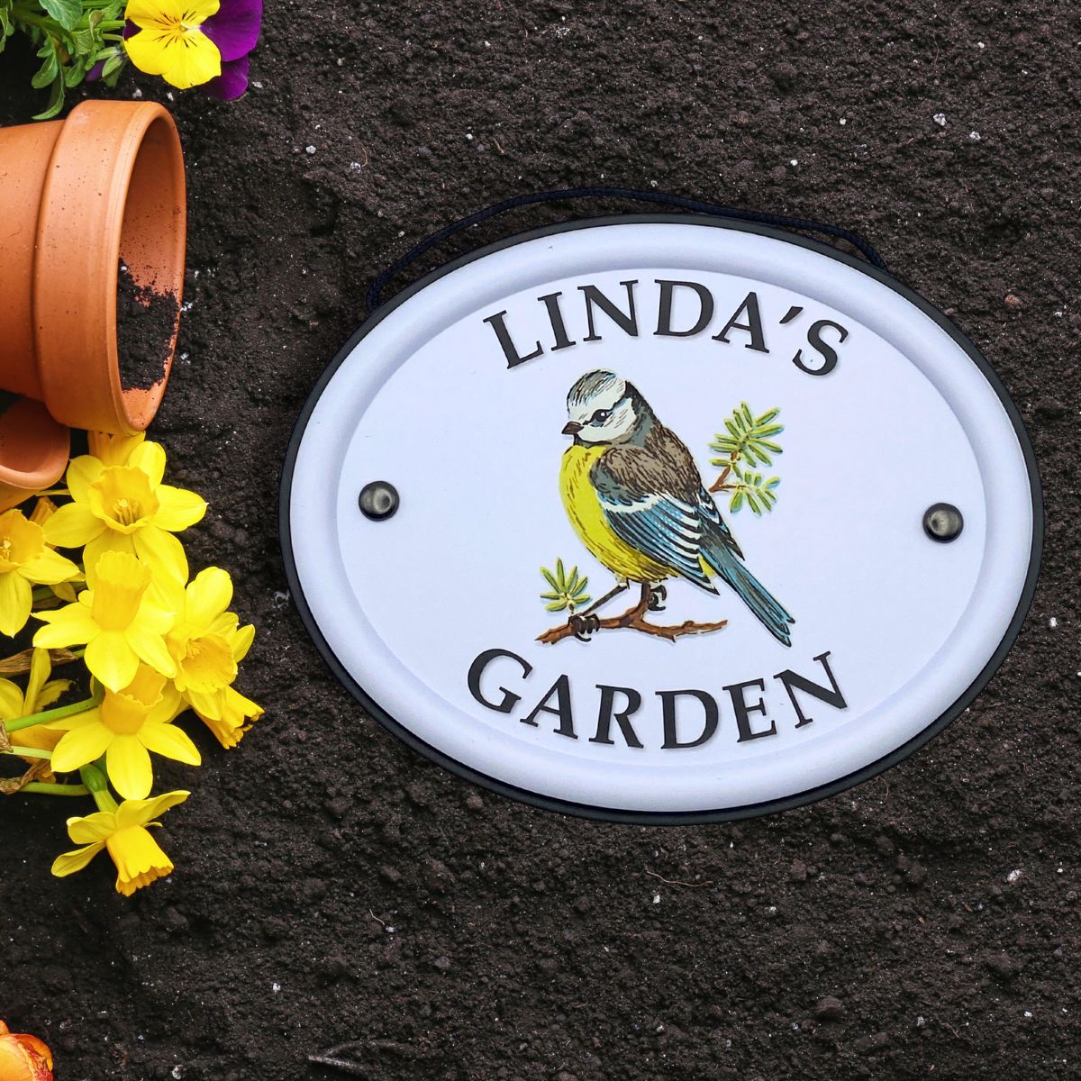 British Birds Decorative Garden Sign - Linda