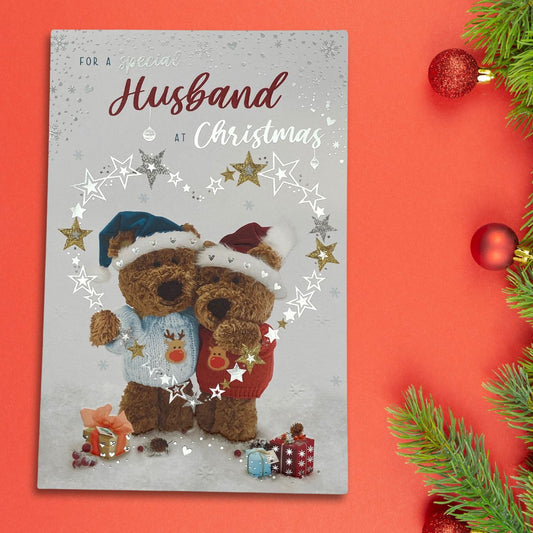 Husband Christmas Card - Barley Bear