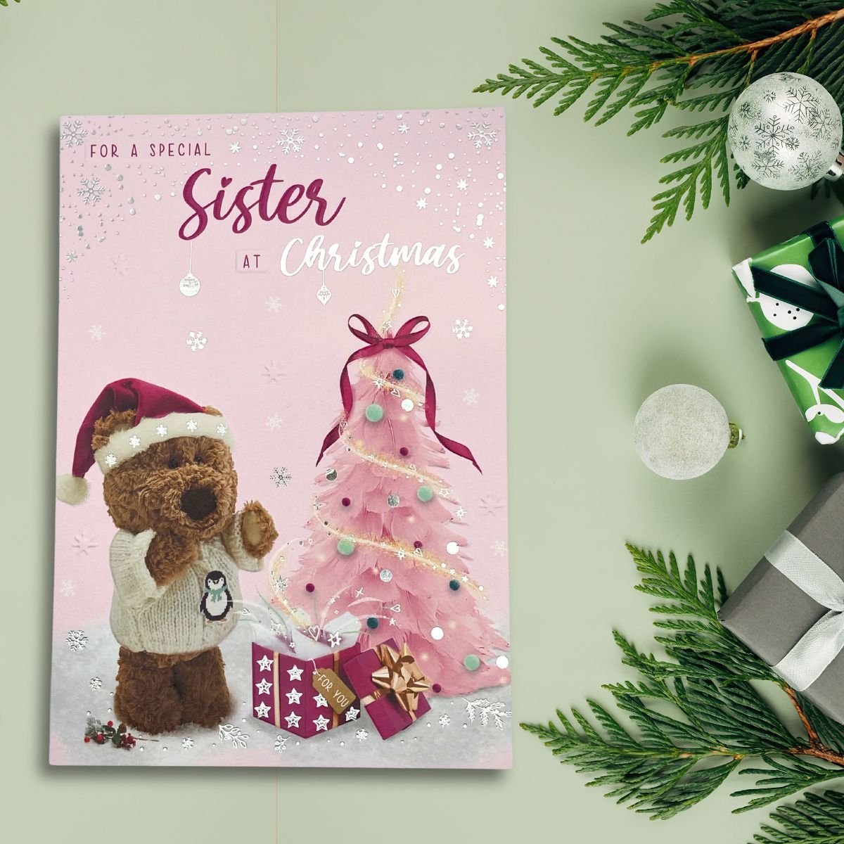 Sister Christmas Card - Barley Bear