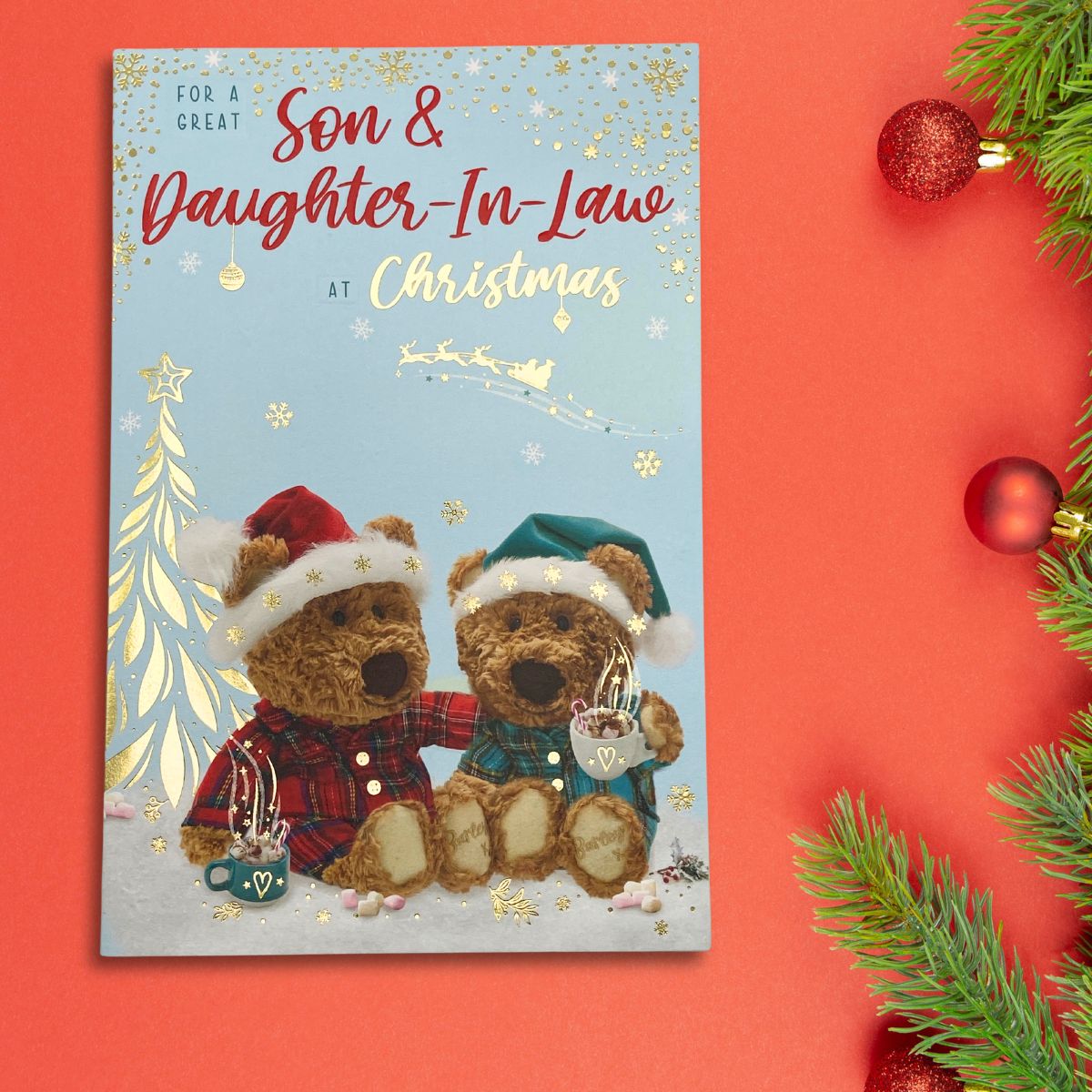 Son & Daughter-In-Law Christmas Card - Barley Bear