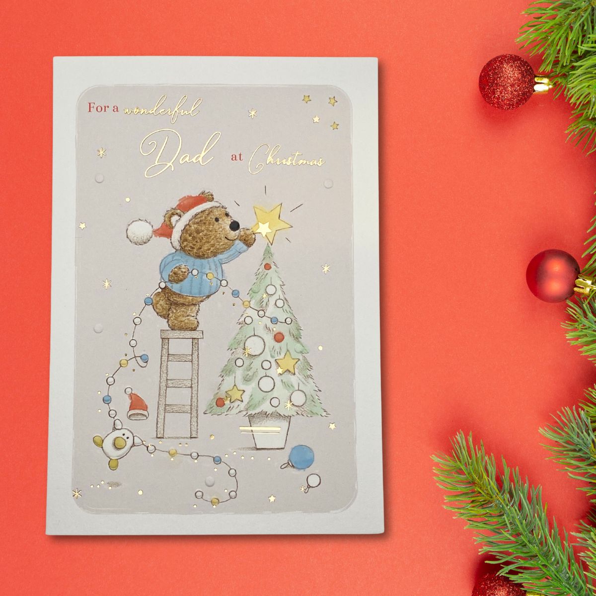 Dad Christmas Card - Barley Bear
