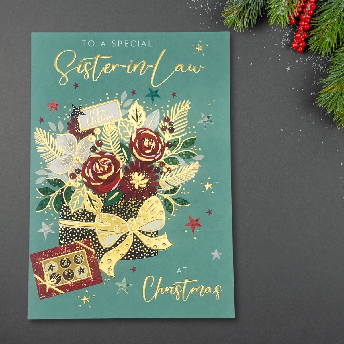 Sister-In-Law Christmas Card - Floral Bouquet