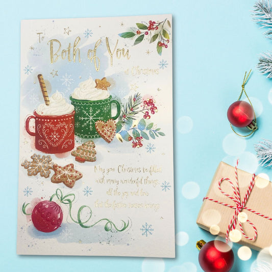 Both Of You Large Christmas Card - Awash With Colour