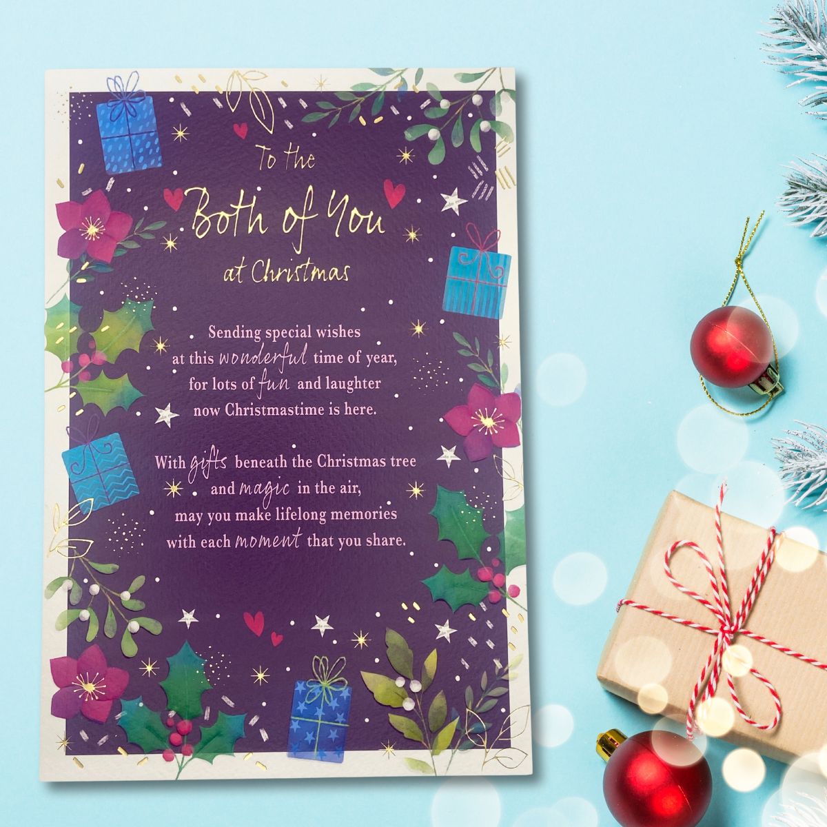 Both Of You Christmas Card - Most Especially For You