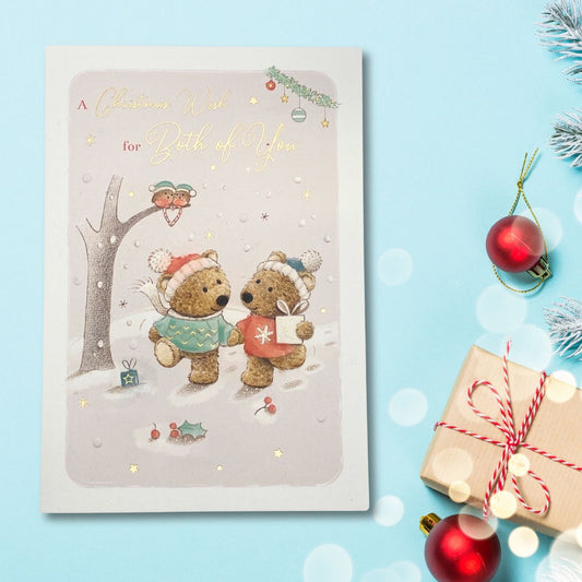 Both Of You Christmas Card - Barley Bear