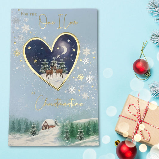 One I Love Large Christmas Card - Luxury Heart