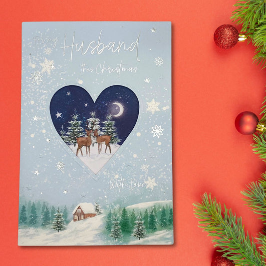 Husband Christmas Card - Cut Out Heart