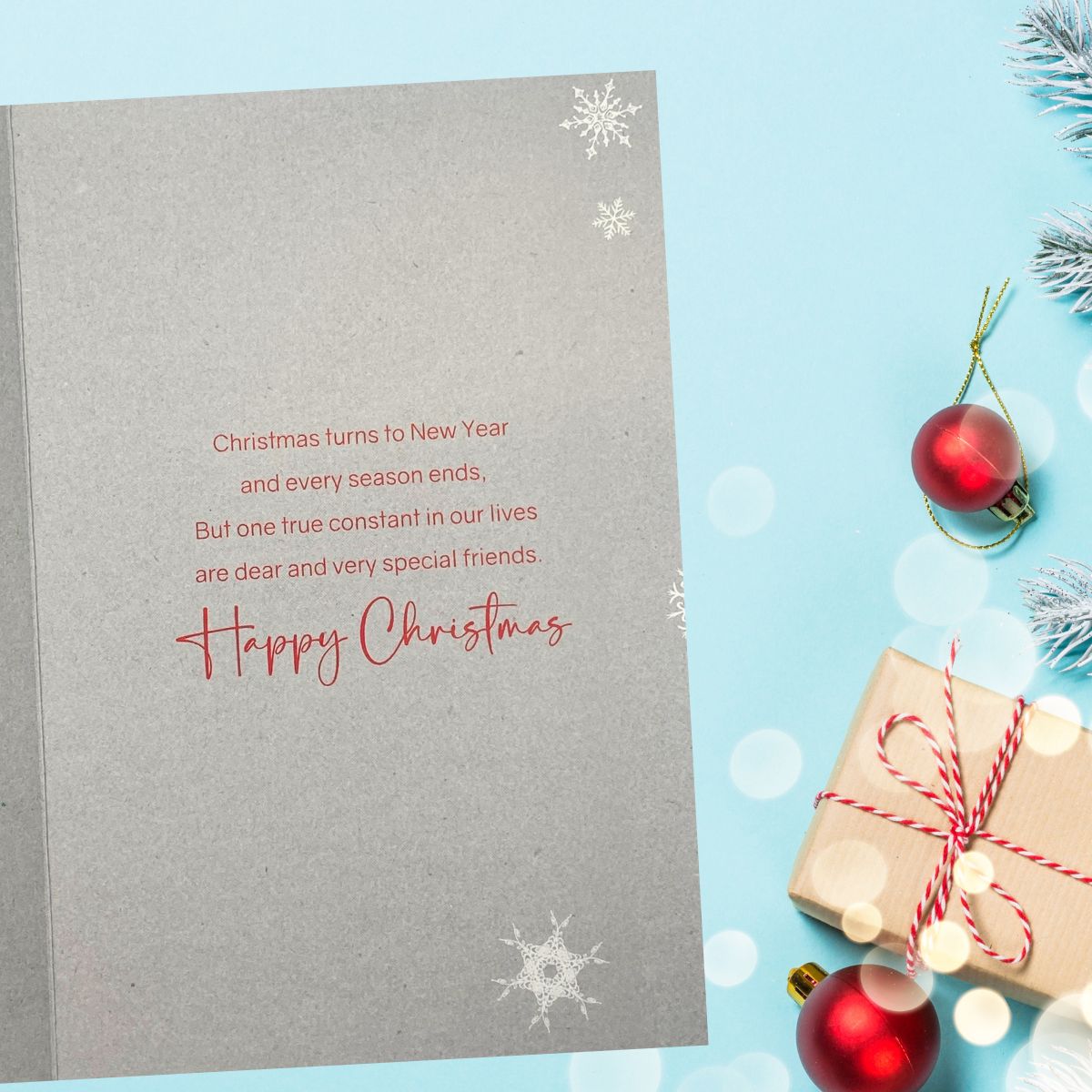 Friends Christmas Card - Grace Woodland Animals & Tree