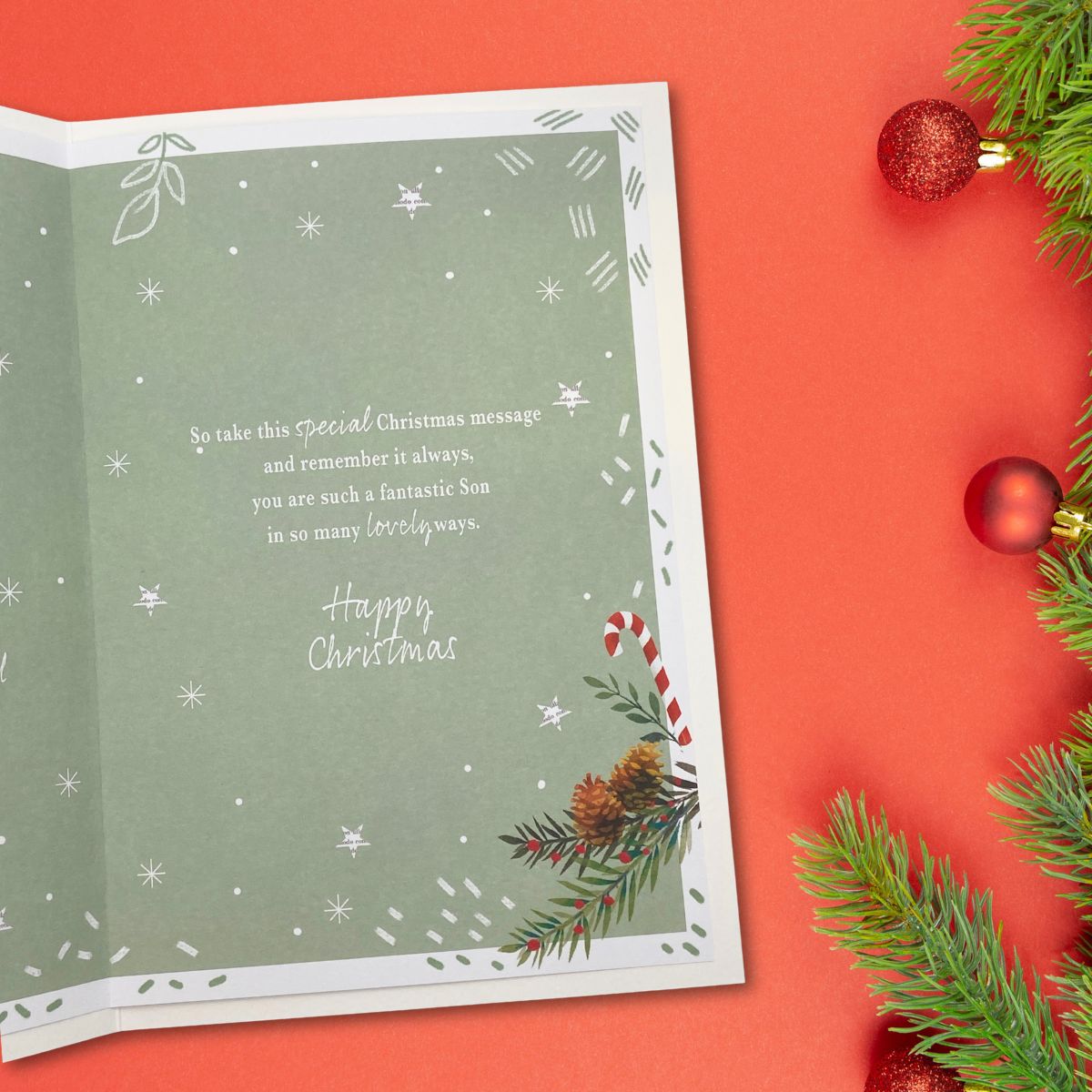Son Christmas Card - Most Especially For You
