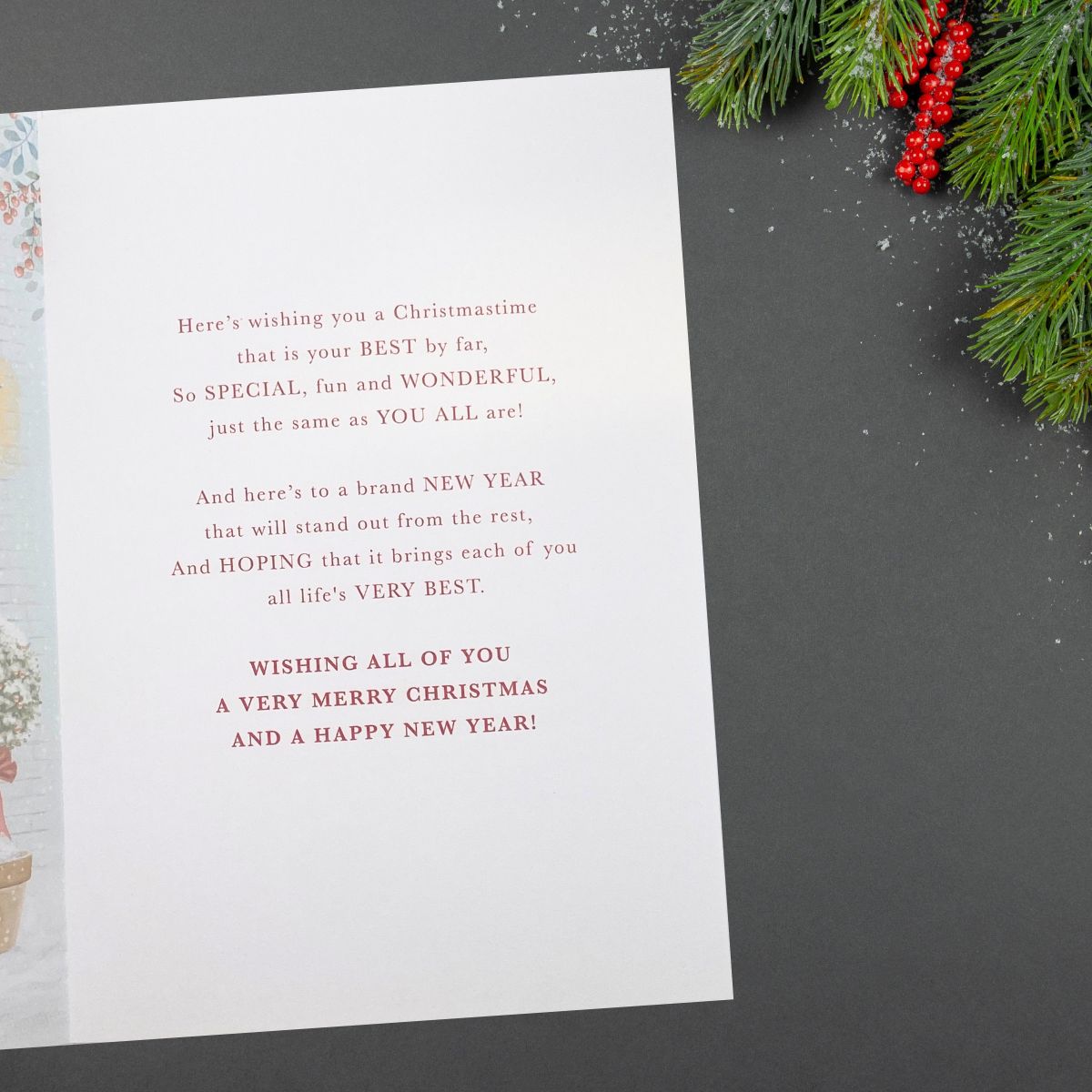 To All The Family Card - Decorated Front Door & Gifts