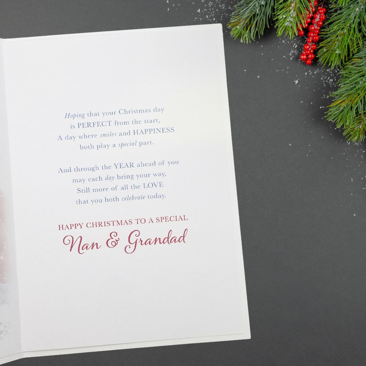 Nan & Grandad Christmas Card - Robins On Wellies