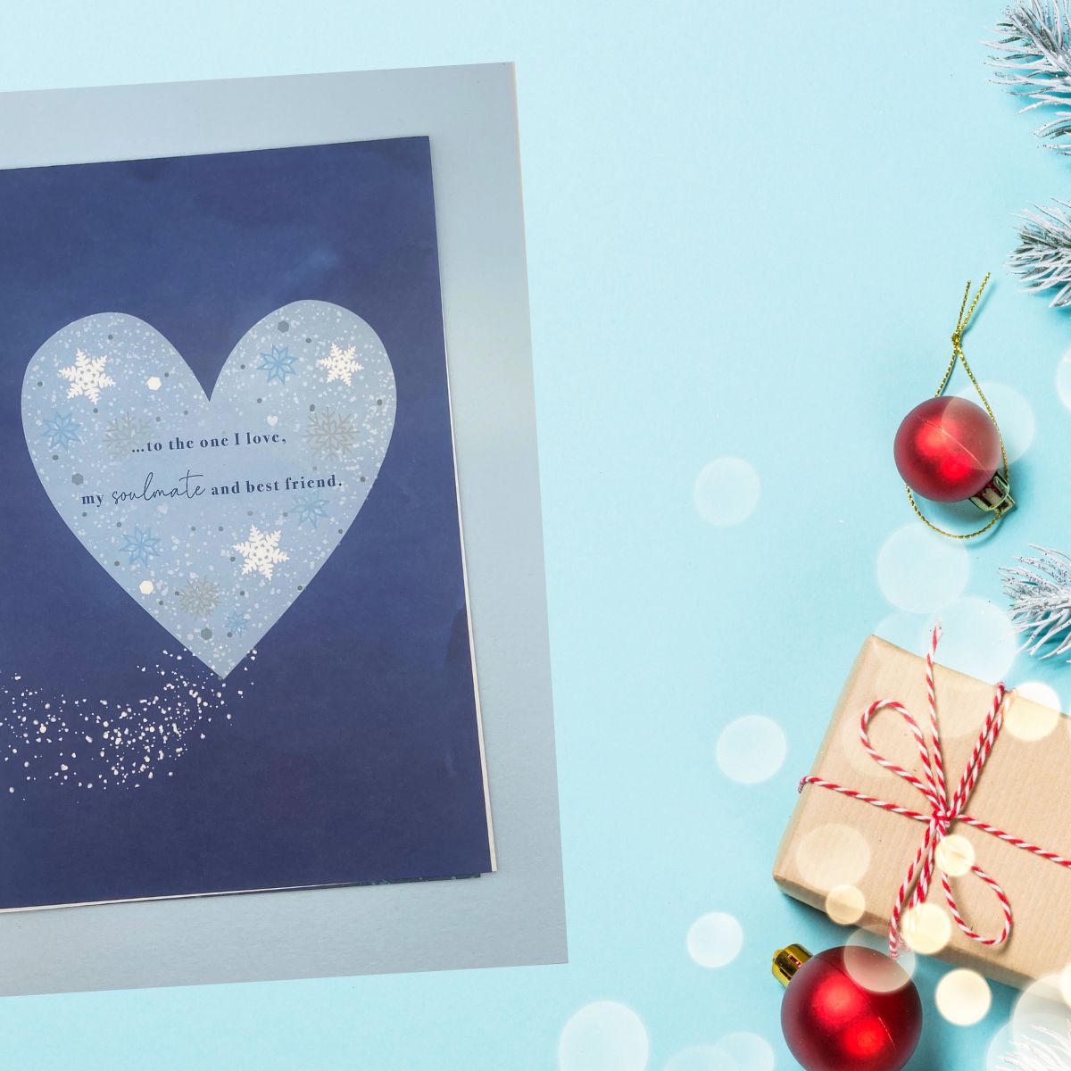 One I Love Large Christmas Card - Luxury Heart