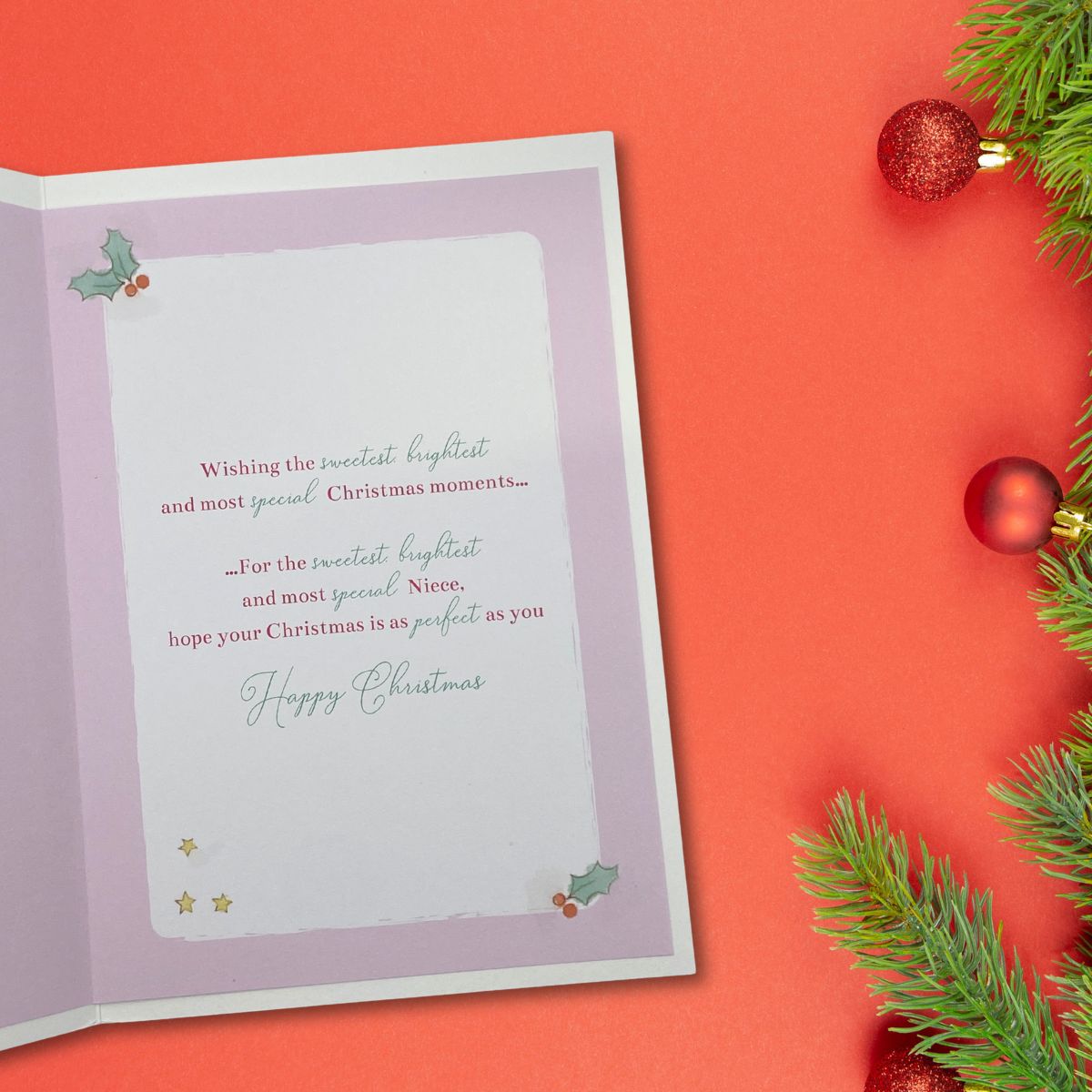 Niece Christmas Card - Barley Bear