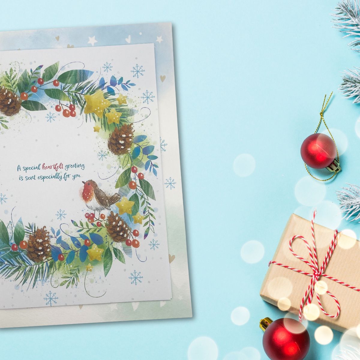 Both Of You Large Christmas Card - Awash With Colour