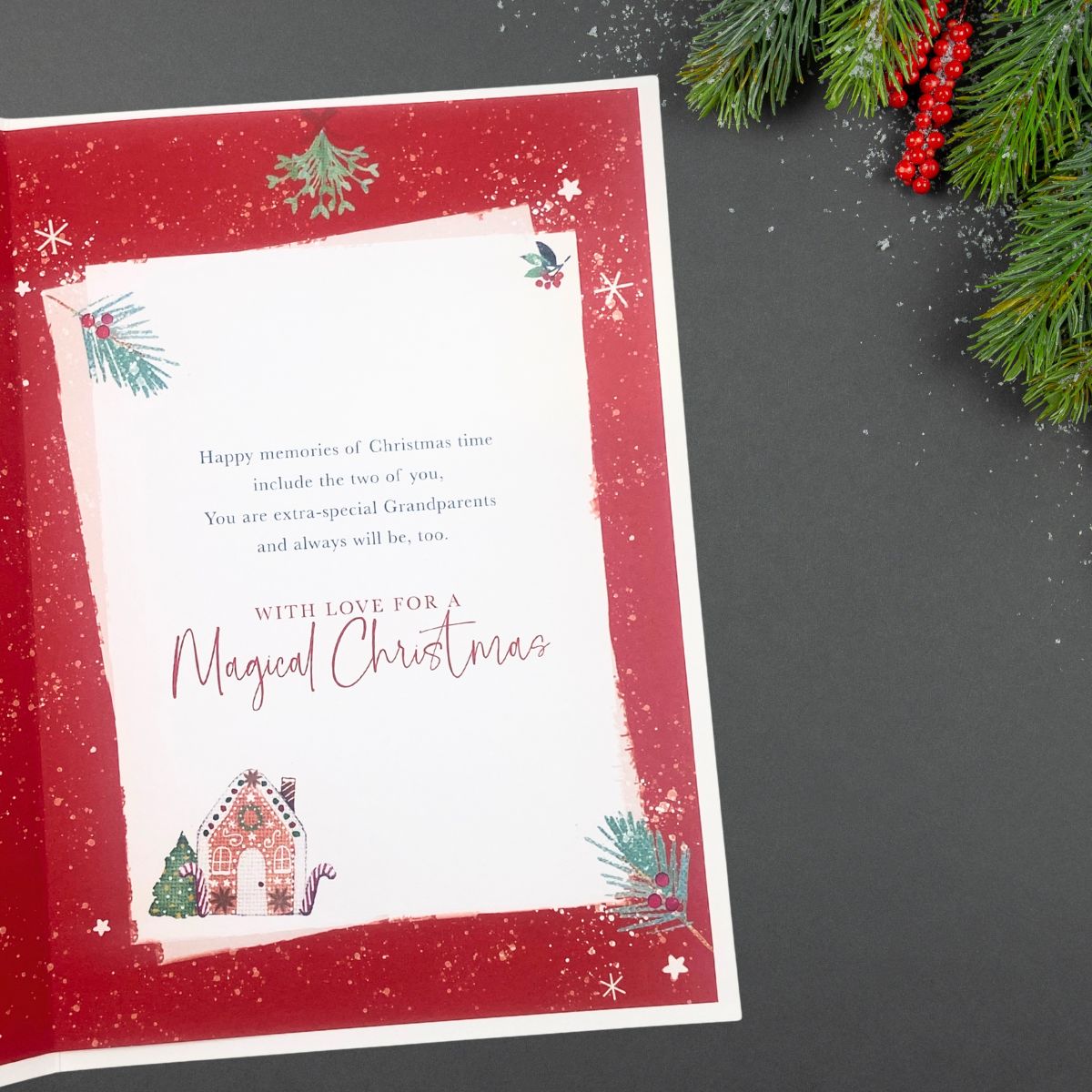 Grandparents Christmas Card - Snow Couple