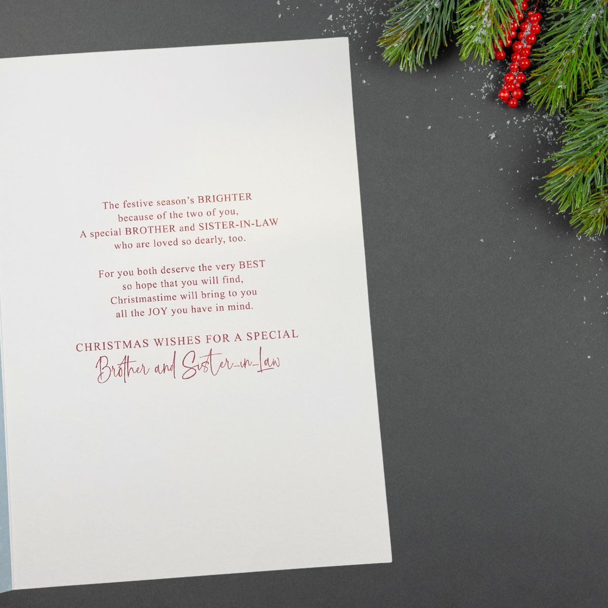 Brother & Sister-In-Law Christmas Card - Baubles