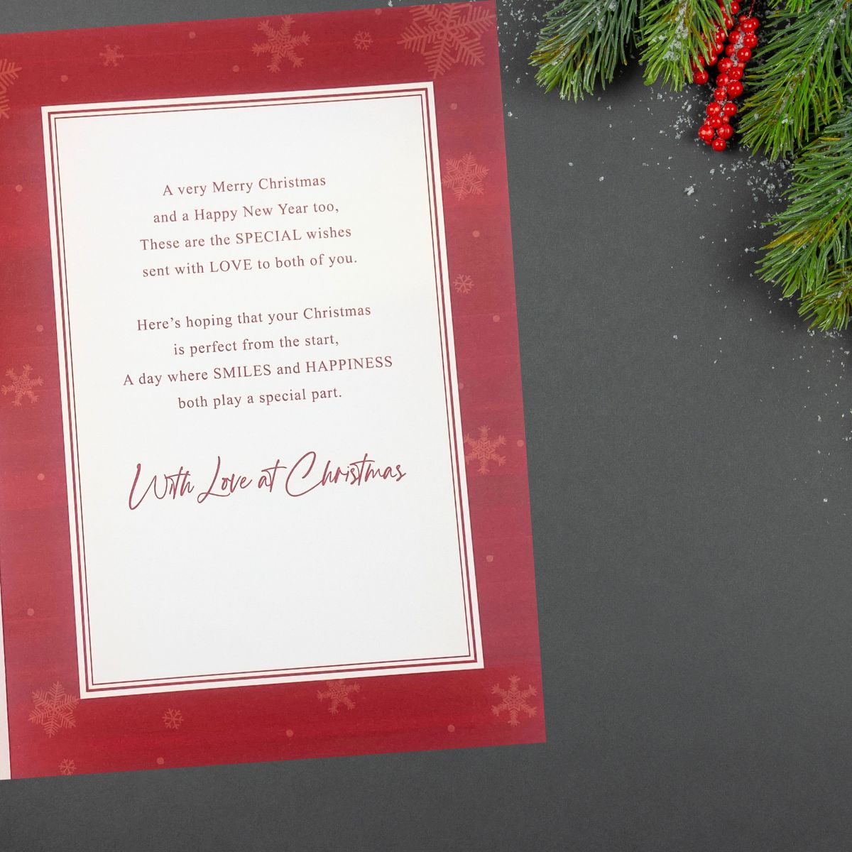 Mum & Partner Christmas Card - Heritage Bubbly